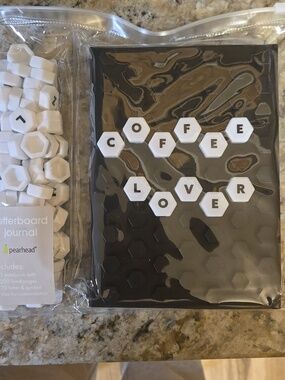Pearhead White Letterboard Journal with White Hex Tiles